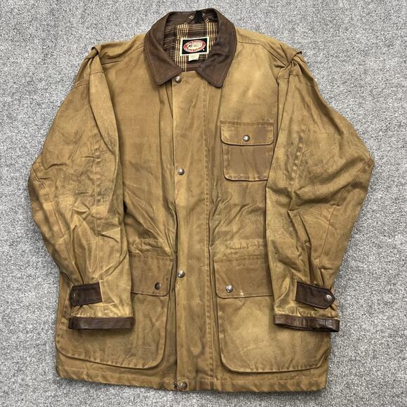 Australian Outback Collection Jacket Mens Medium Brown Field Waxed Cotton Lined - Picture 1 of 11